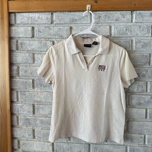 Croft & Barrow Cream Short Sleeve Polo